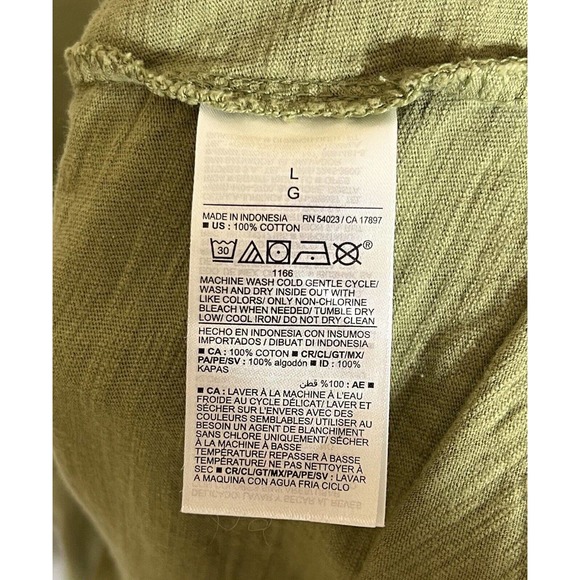 Old Navy Short Sleeve Drawstring Waist Shirt Dress Women Size Large Green Cotton - Picture 4 of 9